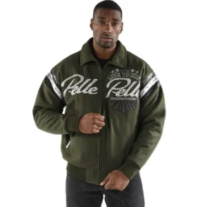 New Pelle Pelle American Legend Olive Varsity Jacket view 1