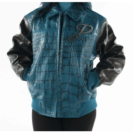 Pelle Pelle Exotic Studded Turquoise Jacket view 2