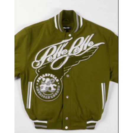 Pelle Pelle American Legend Varsity Olive Jacket view 1