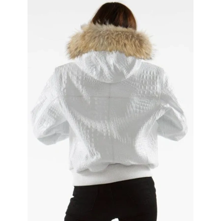Pelle Pelle Encrusted White Varsity Jacket view 1