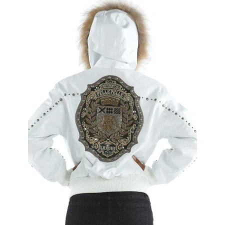Pelle Pelle Womens Mb Emblem White Jacket view 1