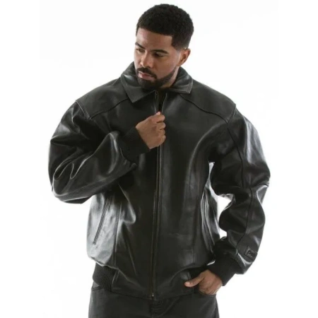 Pelle Pelle Baseball Champions Jacket |Black, leather jacket, pelle pelle,wool jacket