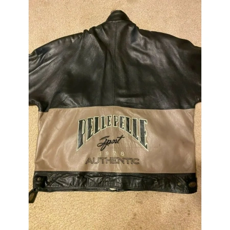 black and brown leather jacket
