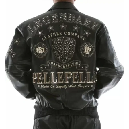 Pelle Pelle Black Encrusted Studded Leather Jacket view 1
