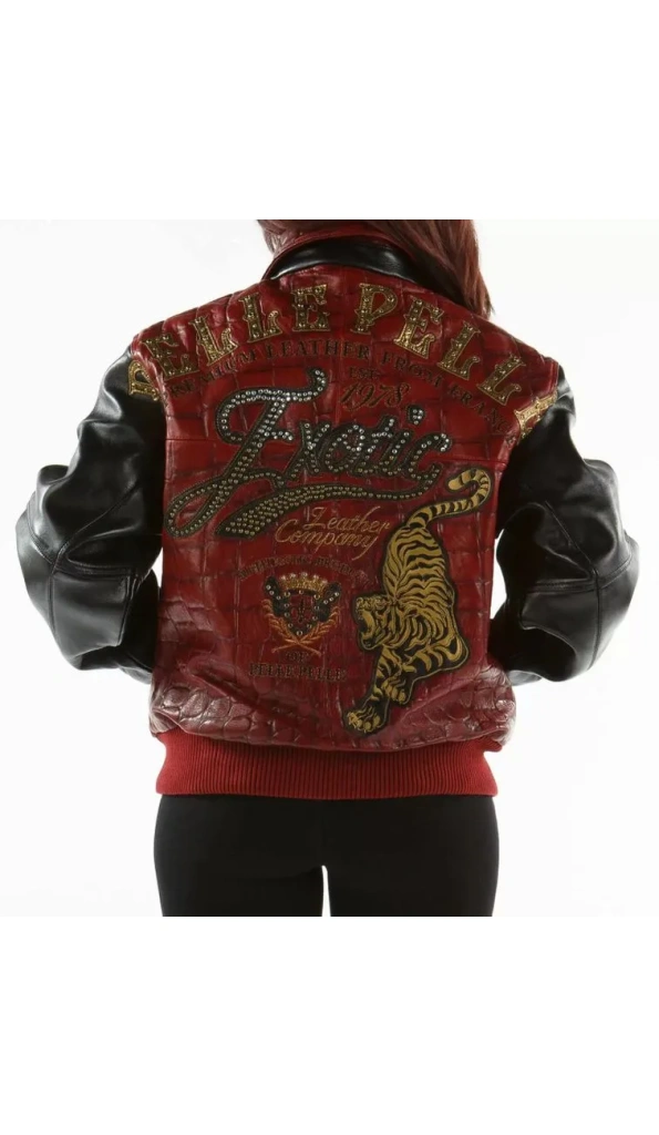 Bold Pelle Pelle Studded Red Black Jacket