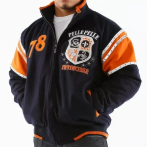 Pelle Pelle Navy Orange Wool Jacket view 2