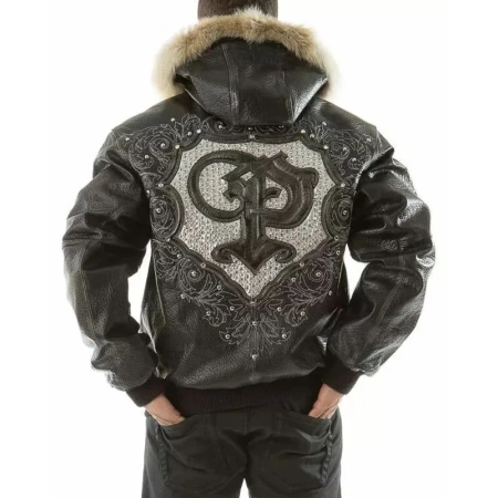 Pelle-Pelle-Black-PP-Crest-Fur-Hood-Leather-Jacket,pelle-pelle-jacket,pelle-pelle-store,pelle-pelle-leather-jacket
