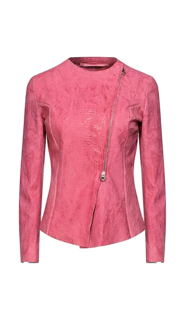 Amazing Ovine Pink Biker Jacket Pelle Pelle Store