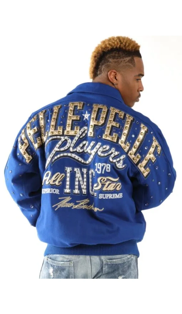 MC Black Studded Varsity Jacket Pelle Pelle Store