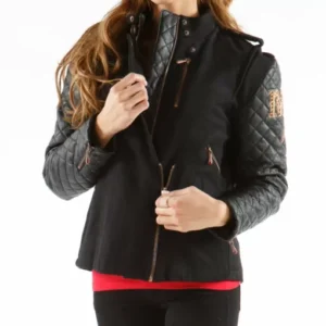 MC Black Studded Varsity Jacket Pelle Pelle Store