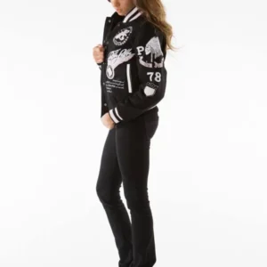 Black American Legend Varsity Jacket | Pelle Pelle Store view 3