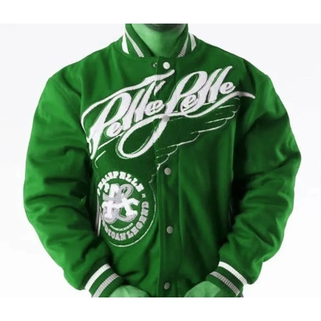Pelle Pelle American Legend, Pelle Pelle American Legend Green Varsity Jacket