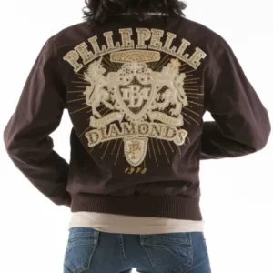 Made for Queen Diamonds Brown Jacket | Pelle Pelle Store