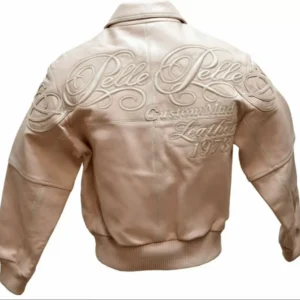 Pelle Pelle Embroidered Light Pink Leather Jacket
