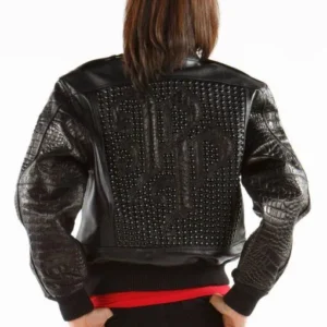 Glowing Black Leather Jacket MB Bomber Pelle Pelle Store