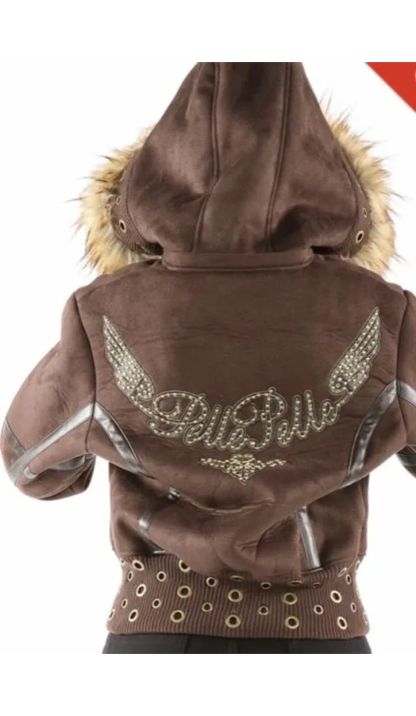 Ladies Cheerful Wing Brown Hoodie Pelle Pelle Store