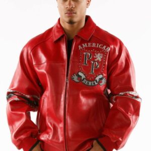 Pelle Pelle American Rebels Red Studded Jacket view 2