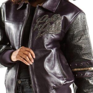 Pelle Pelle Women’s The Original Purple and Black Leather Jacket view 4