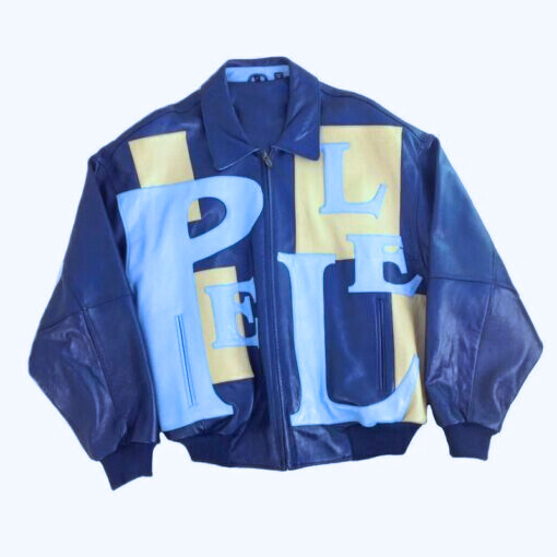 Pelle Pelle Blue Leather Bomber Jacket | Pelle Pelle Store view 1
