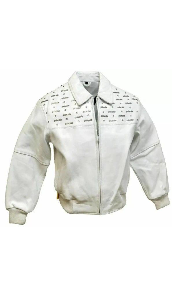 Pelle Pelle White Emblem Leather Jacket | Pelle Pelle Store