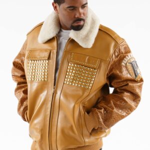 Pelle Pelle Mb Bomber Mustard Leather Jacket | Pelle Pelle Store view 2