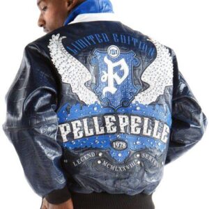 Pelle Pelle Blue Leather Jacket | Pelle Pelle Store view 2