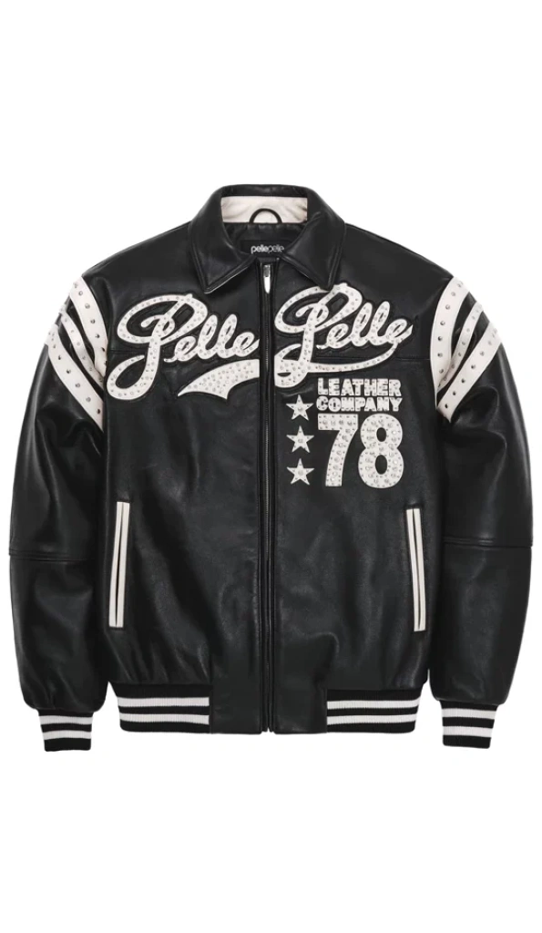 Pelle Pelle Encrusted Varsity Plush Black | Pelle Pelle Store