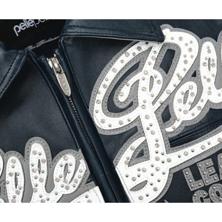 Pelle Pelle Encrusted Varsity Plush Navy | Pelle Pelle Store view 3