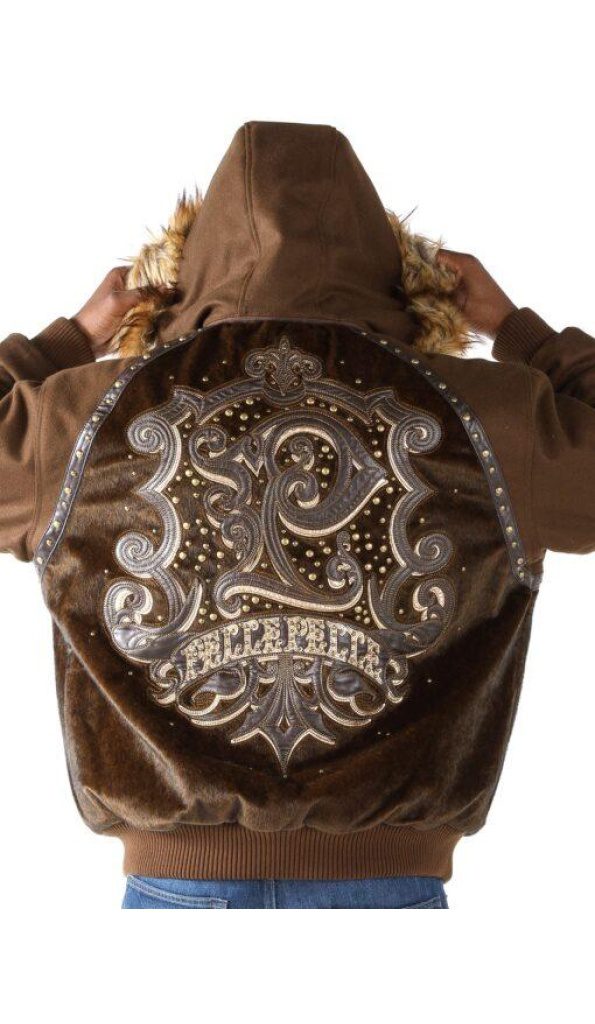 Pelle Pelle Hooded Brown Wool Jacket