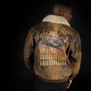 Pelle Pelle Brown Bomber Leather Jacket view 3