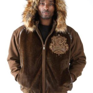 Pelle Pelle Hooded Brown Wool Jacket view 2