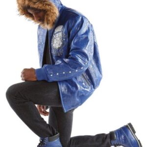 Pelle Pelle MB Emblem Blue Leather Jacket view 3