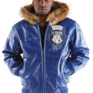 Pelle Pelle MB Emblem Blue Leather Jacket view 2