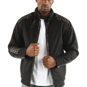 Pelle Pelle Mens Studded Wool Jacket view 2