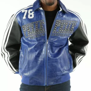 Pelle Pelle Leather Studded Blue Jacket view 2