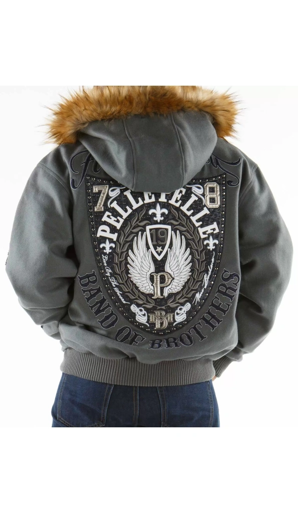 Pelle Pelle Gray Hooded Jacket | Pelle Pelle Store