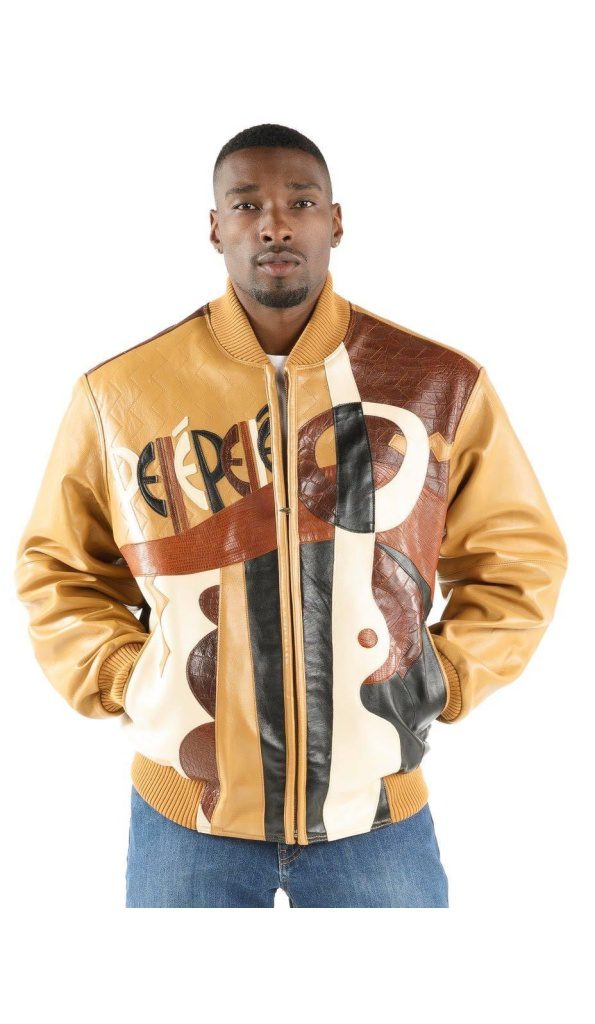 Pelle Pelle Picasso Plush Jacket | Yellow Brown Black