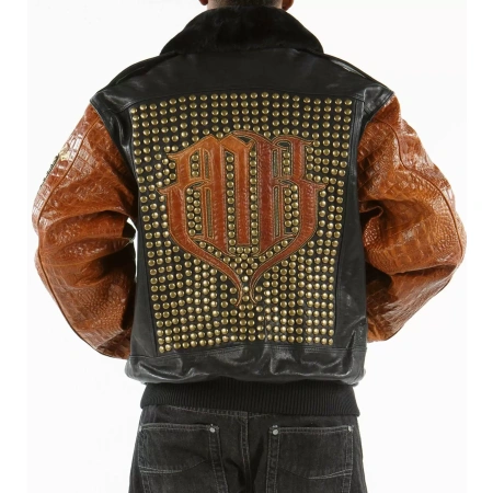 Pelle Pelle Black Brown Studded Jacket | Pelle Pelle Store