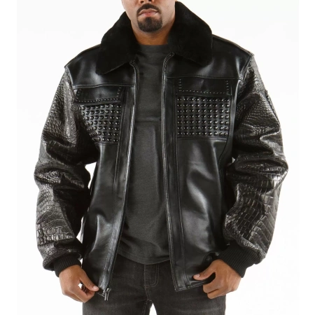 Pelle Pelle Black Studded Jacket| Pelle Pelle Store view 2