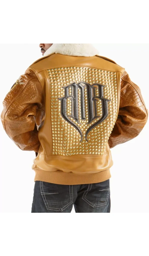 Pelle Pelle Brown Studded Jacket | Pelle Pelle Store