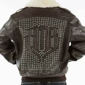 Pelle Pelle Dark Brown Studded Jacket | Pelle Pelle Store