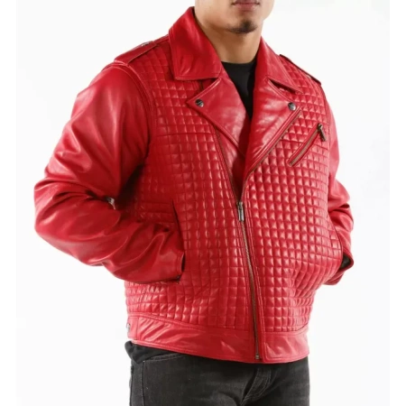 Pelle Pelle Red Biker Leather Jacket