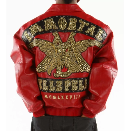 pelle pelle red immortal leather jacket, pelle pelle store, pelle pelle jacket, red leather jacket