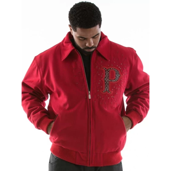 pelle pelle snakeskin dragon cabernet jacket, pelle pelle store,red wool jacket