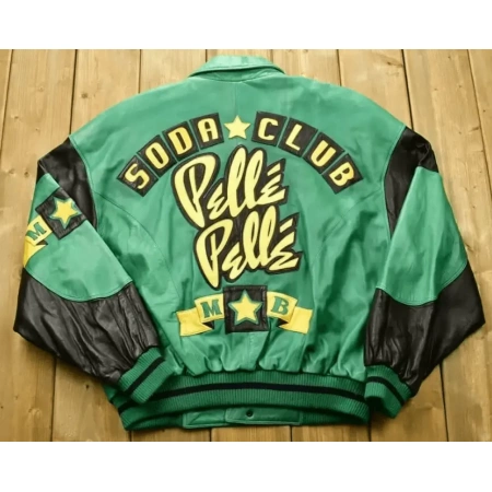 pelle pelle soda club green leather jacket, pelle pelle store,green leather jacket