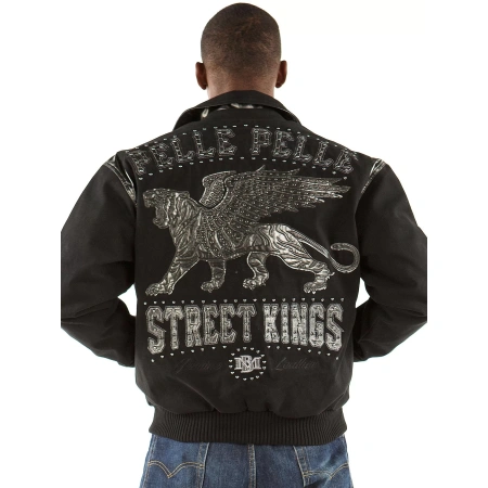 pelle pelle street kings black jacket, pelle pelle store,black wool jacket
