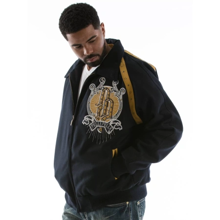 Pelle Pelle Top Brass Navy Blue Coat view 2