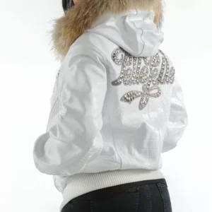 Pelle Pelle White Hooded Leather Jacket view 2