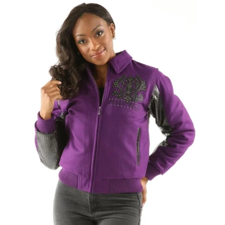 Pelle Pelle Women Purple Bomber Jacket view 2