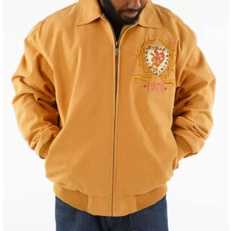 Pelle Pelle Yellow One Studded Wool Jacket view 2